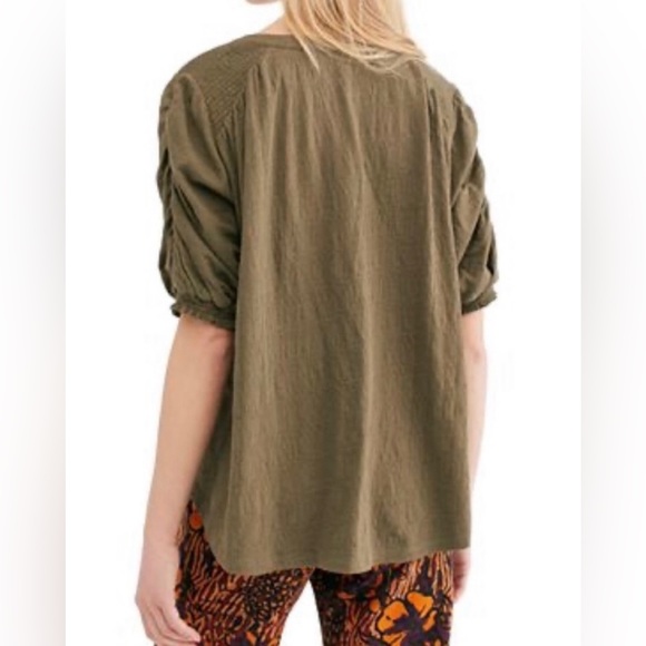 Free People Top Ruched Sleeves - Picture 3 of 11
